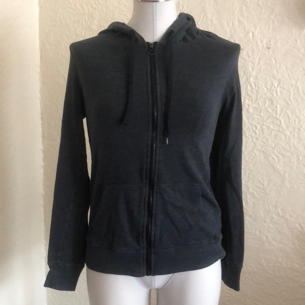 Victoria’s Secret Sport Dark Charcoal Gray Logo Hoodie Sweatshirt XS